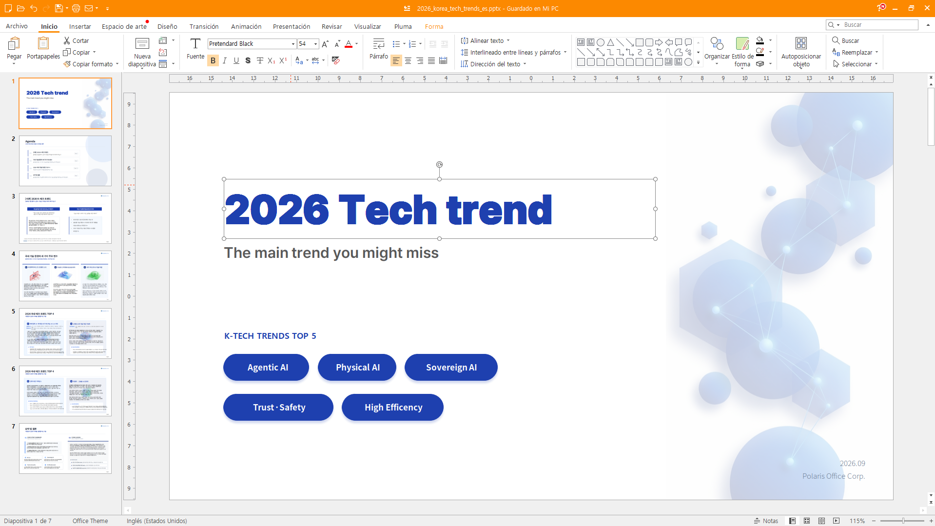 Editor Slide de Polaris Office